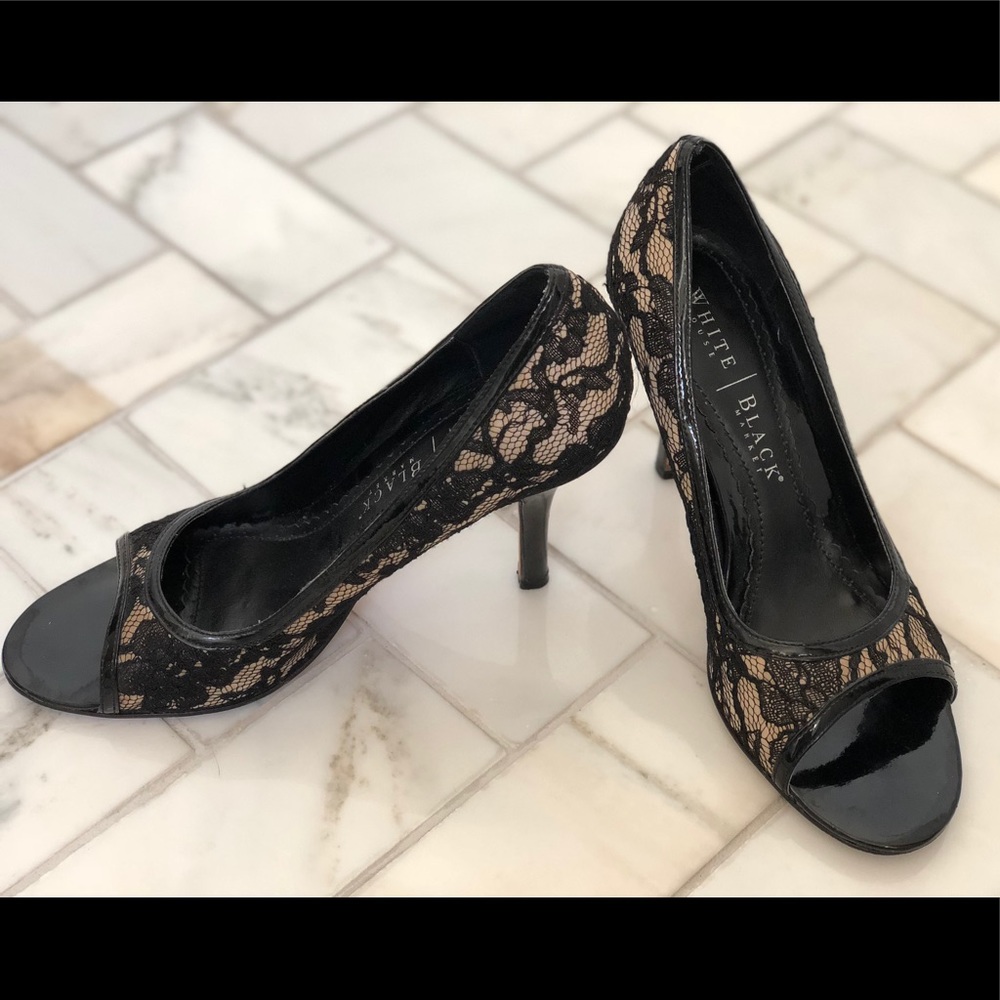 White House Black Market open toe pumps